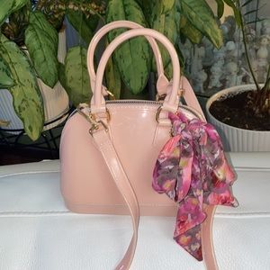 Blush Crossbody bag with scarf- NWT